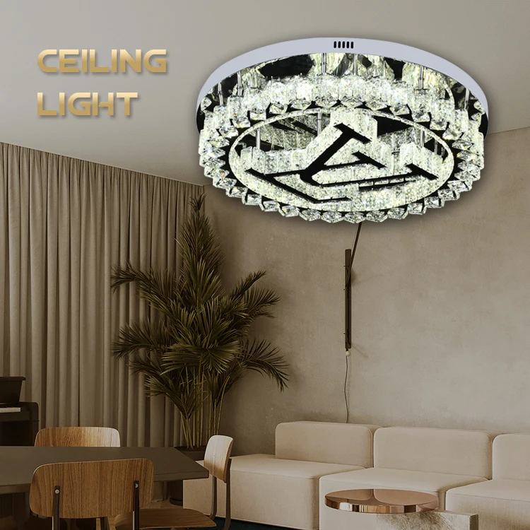 Indoor Decorative Lighting Round Modern Crystal Ceiling Led Light