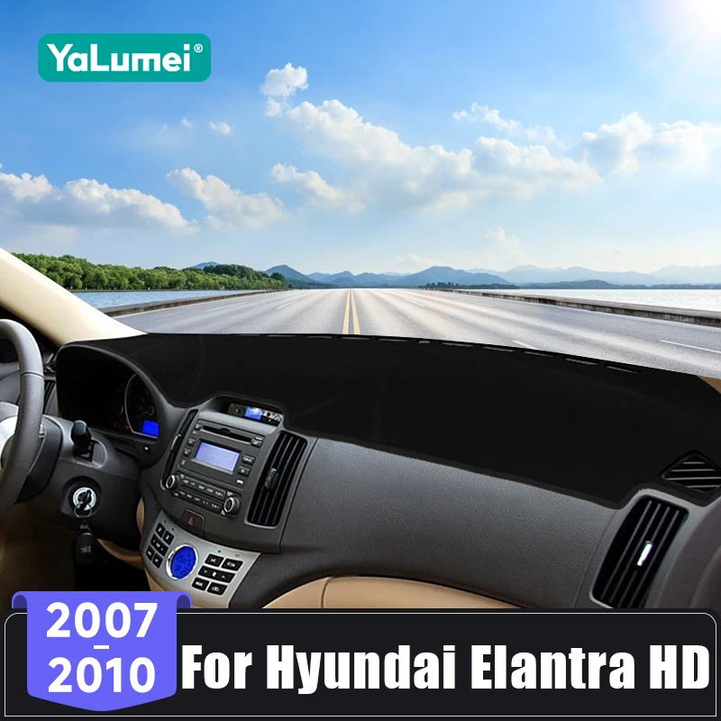 

For Hyundai Elantra HD 2007 2008 2009 2010 Flannel Car Dashboard Anti-UV Cover Avoid Light Pads Sun Shade Mats Non-Slip Carpets