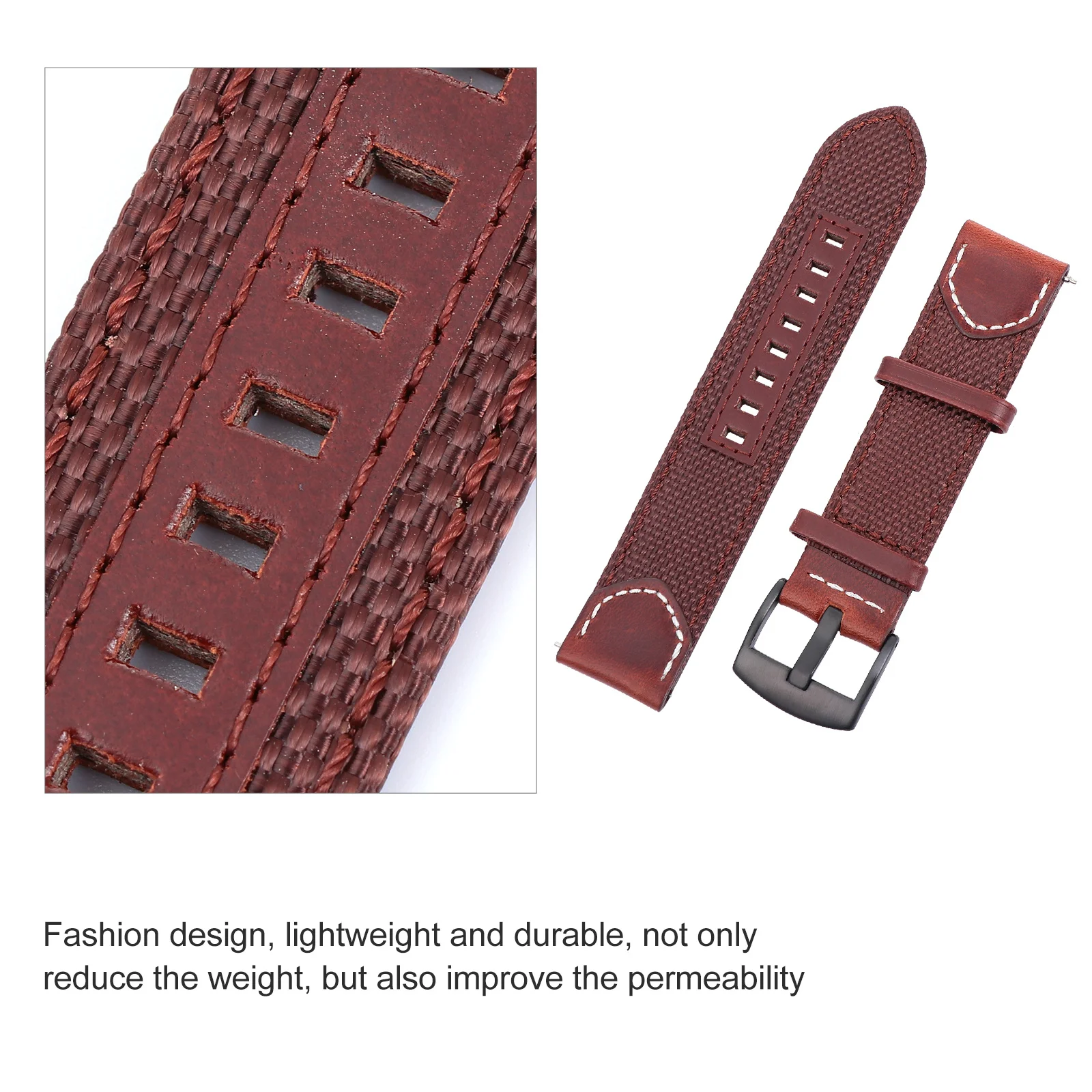 

Nylon Vintage Watch Strap 22mm Durable Watchband Adjustable for Smart Watch Replacement Wristband Watchband