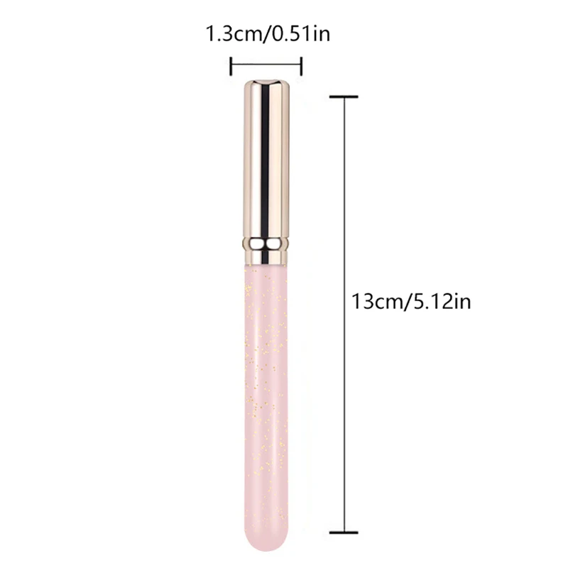 Pennello per trucco per labbra e correttore in silicone rosa lucido con coperchio Q Applicatore per rossetto a testa tonda morbida Strumento cosmetico per labbra multiuso