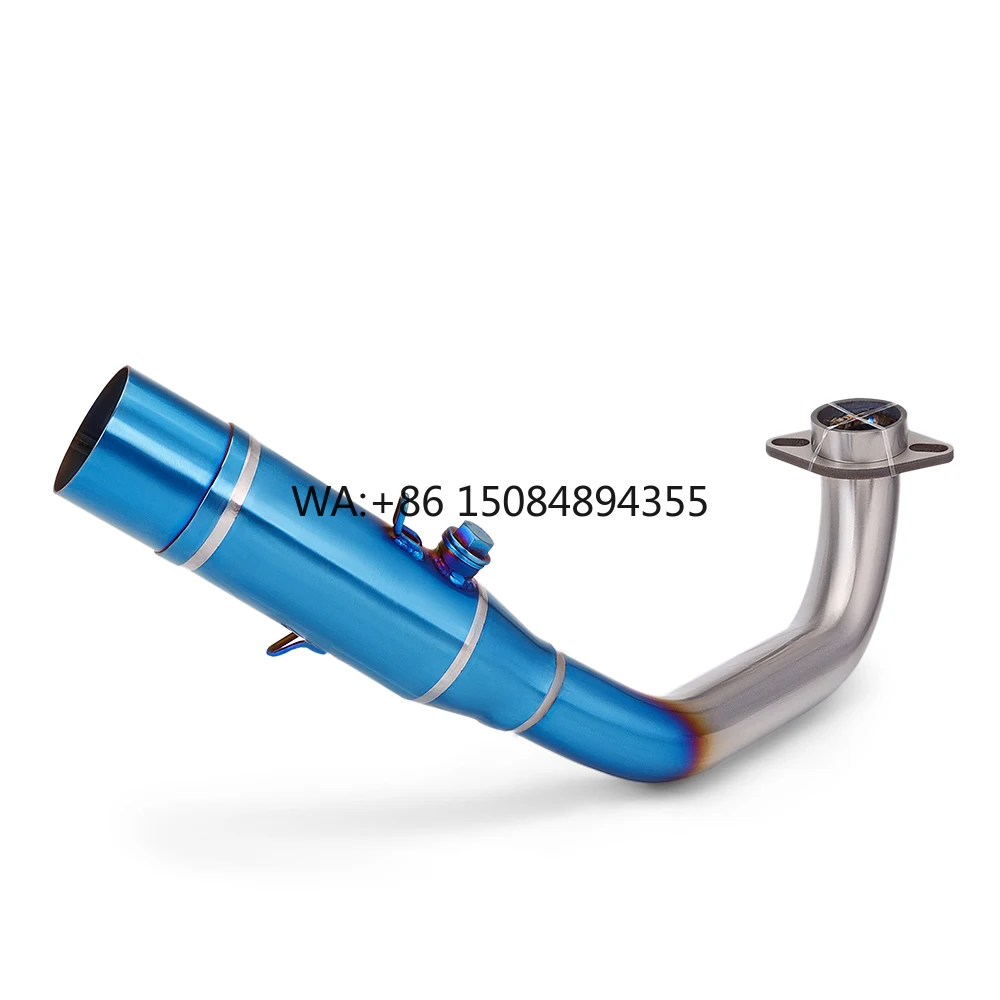 High Quality Titanium Alloy Motorcycle Exhaust Pipe Semi-Blue Front Connection for XMAX 300 2017-2023 New Condition