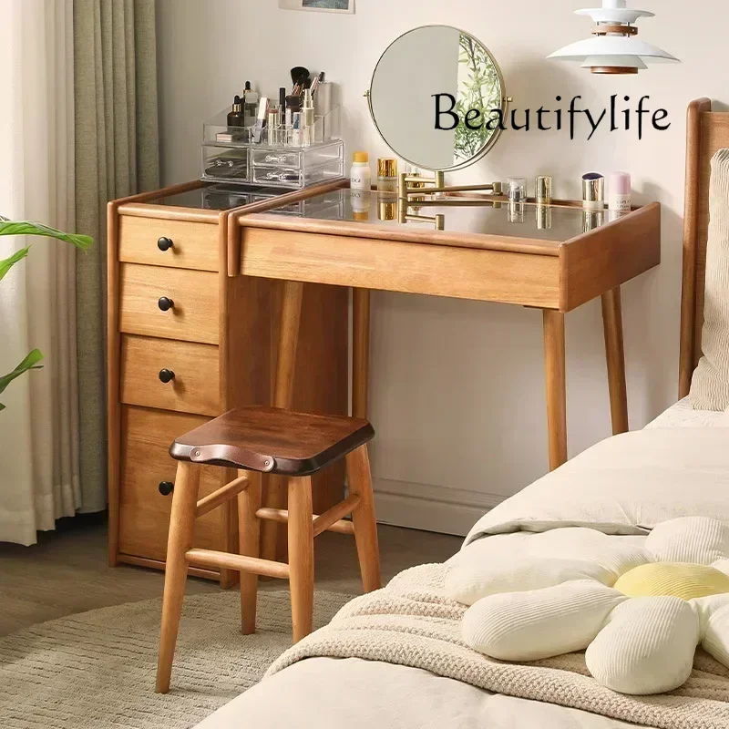 

Pd BJ Modern Dressing Table For Bedroom Furniture Soild Wood Makeup Table With Led Mirror Comfort Chair Dressers With Storage Dr