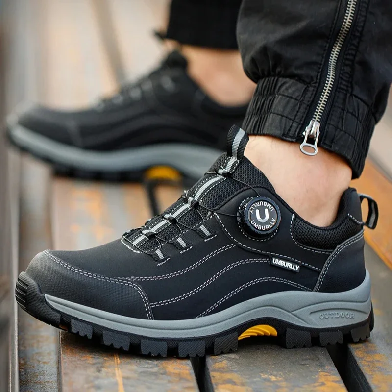 

rotary buckle safety shoes anti-slip rubber outsole work shoes anti puncture Industrial Safety Boots woman work protection shoes