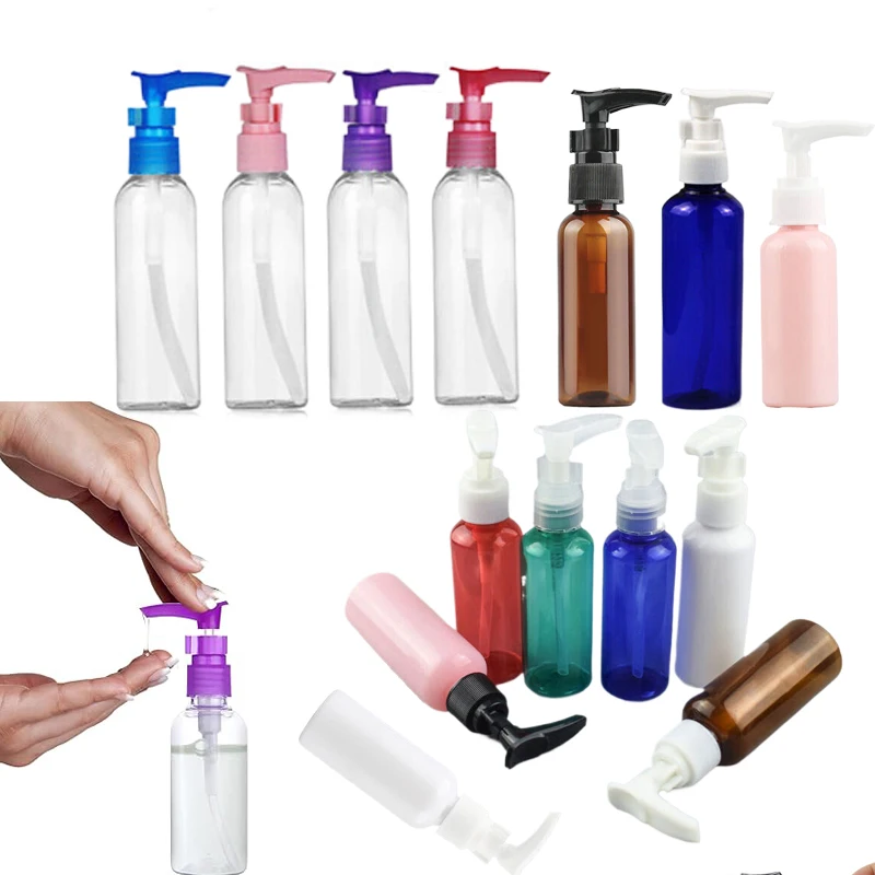 10Pcs Empty 30/50/100/150ml Plastic Pump Bottles Travel Refillable   Lotion Dispenser Containers For Shampoo Conditioner Liquid