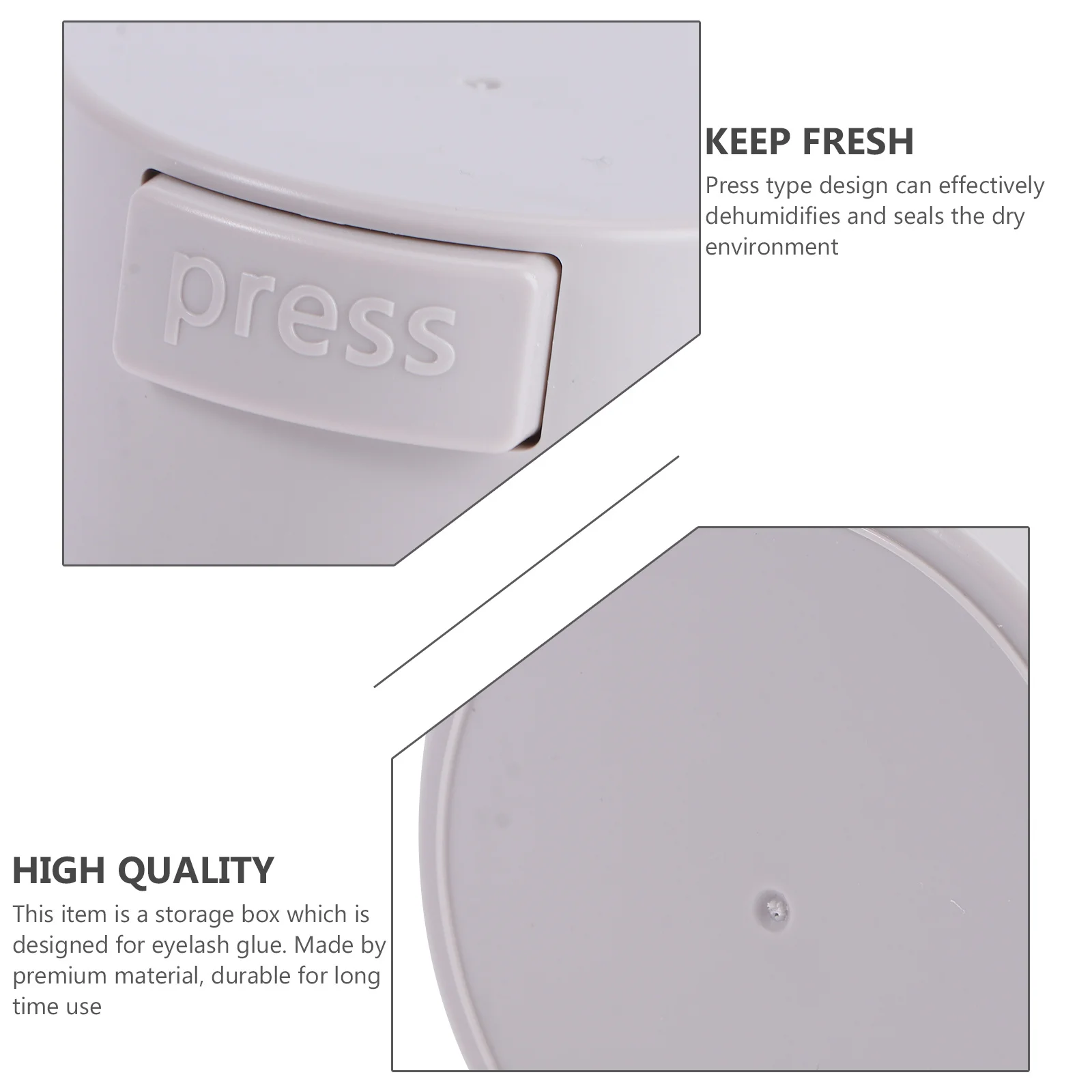 1Pcs Wimpern Kleber Lagerung Jar Langlebig Typ Wimpern Verlängerung Container Große Kapazität Tragbare Make-Up-Tool Grau