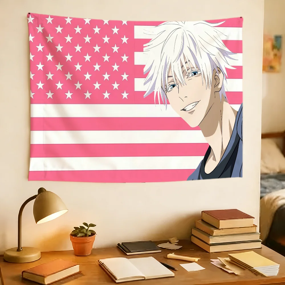 Anime Cute S-Satoru G-Gojo Flag Durable Outdoor Indoor Patio Festive Decoration Classic Design Pole Wall Room Banner