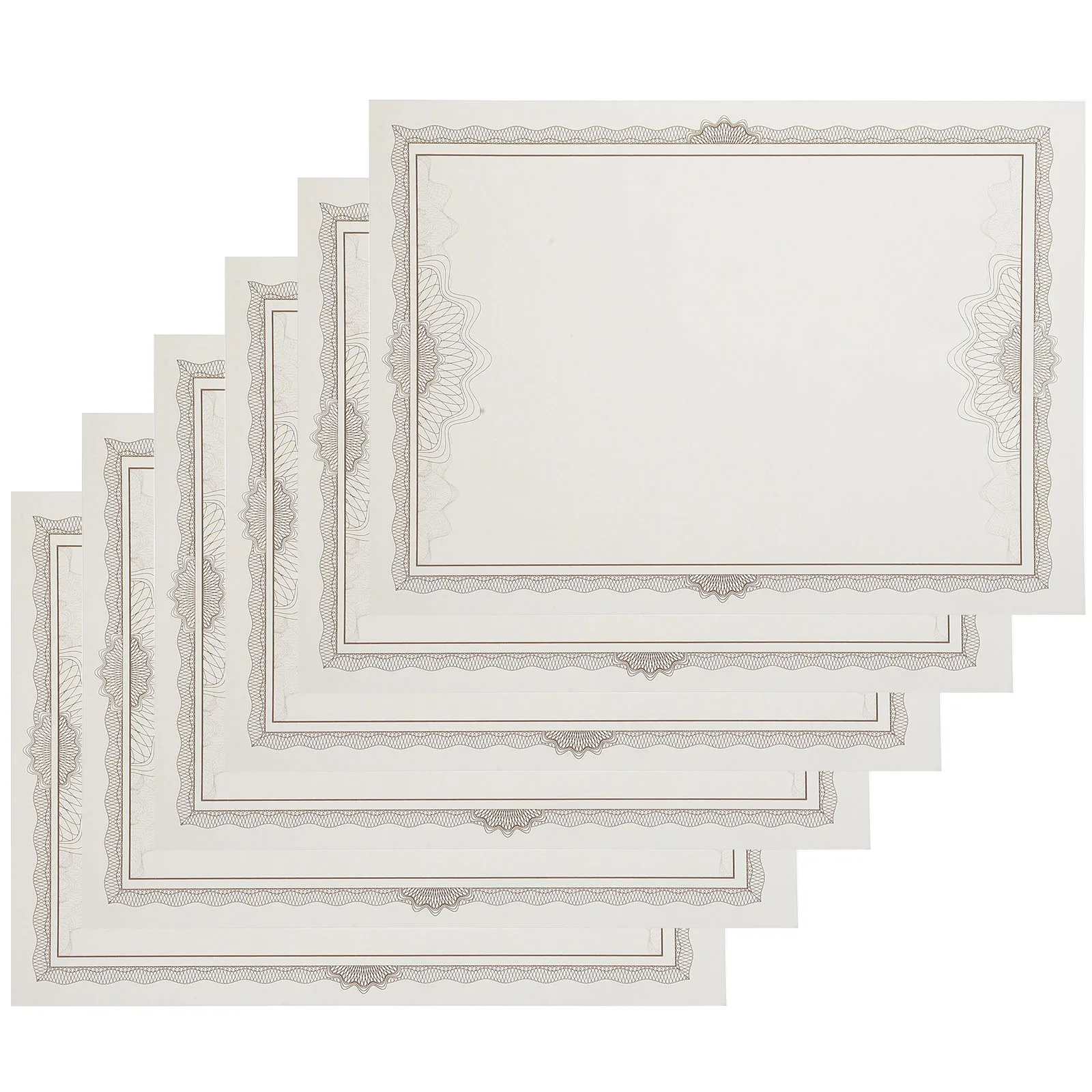 

6 Sheets Coffee Writable Certificate Paper Honor Inner Page Blank Diploma Papers Staff Award Long Lasting
