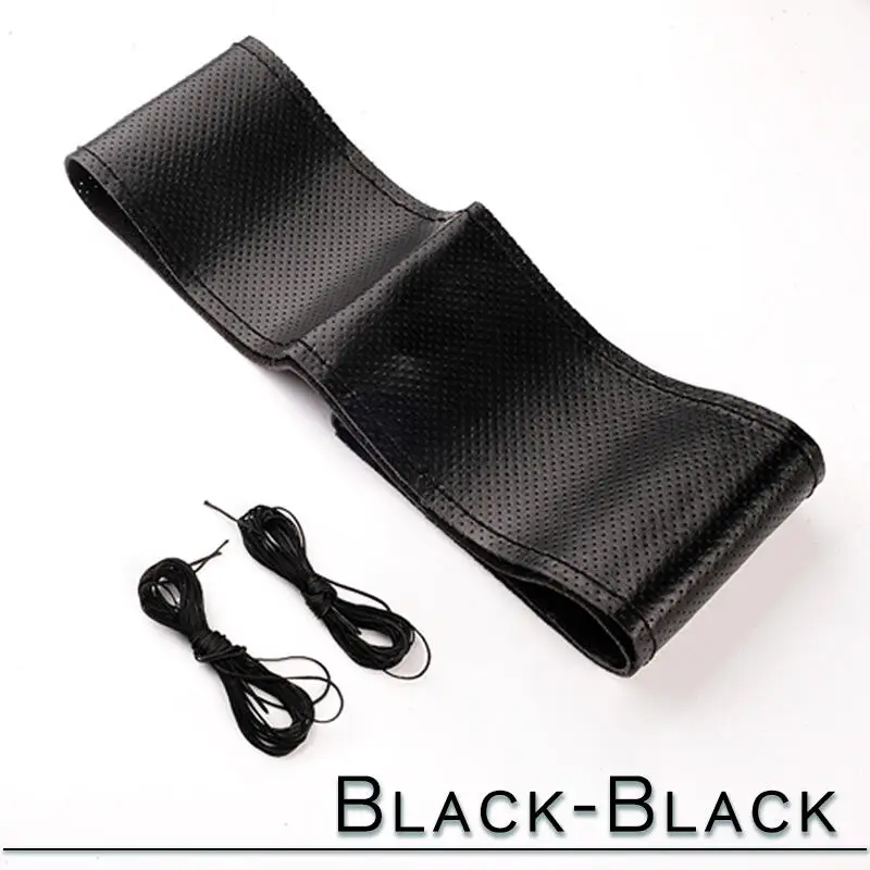 38 cm 15 zoll Auto Lenkrad Geflecht Abdeckung Künstliche leder Nadeln Und Faden Weiche Nicht-slip Auto Innen zubehör Kits