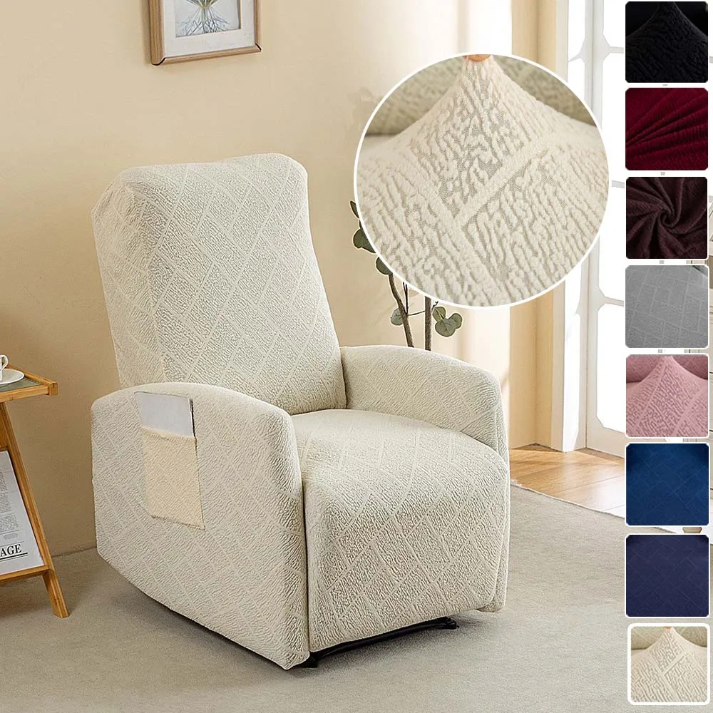 

Elastic All-in-One Recliner Slipcover 1 Seat Durable Spandex Jacquard Fabric Chair Couch Cover Thickened Durable Sofa Protector