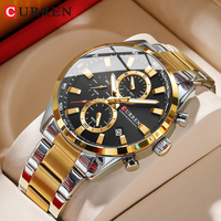 CURREN Casual Sporty Brand Stainless Steel Band Wristwatches for Men  Chronograph Quartz Watches with Date New 8445