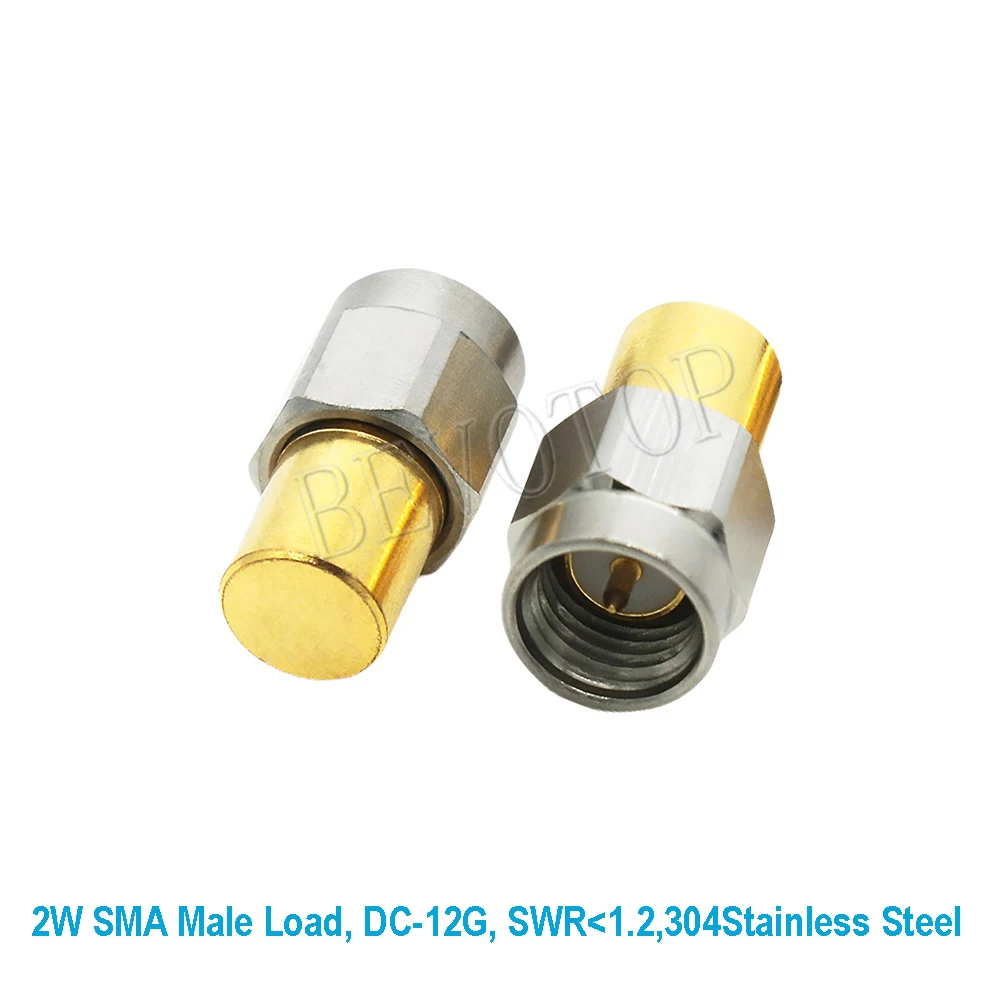 1PCS SMA Load Stainless Steel SMA Male Load 12GHZ 2W test Load Low Standing Wave SMA Plug