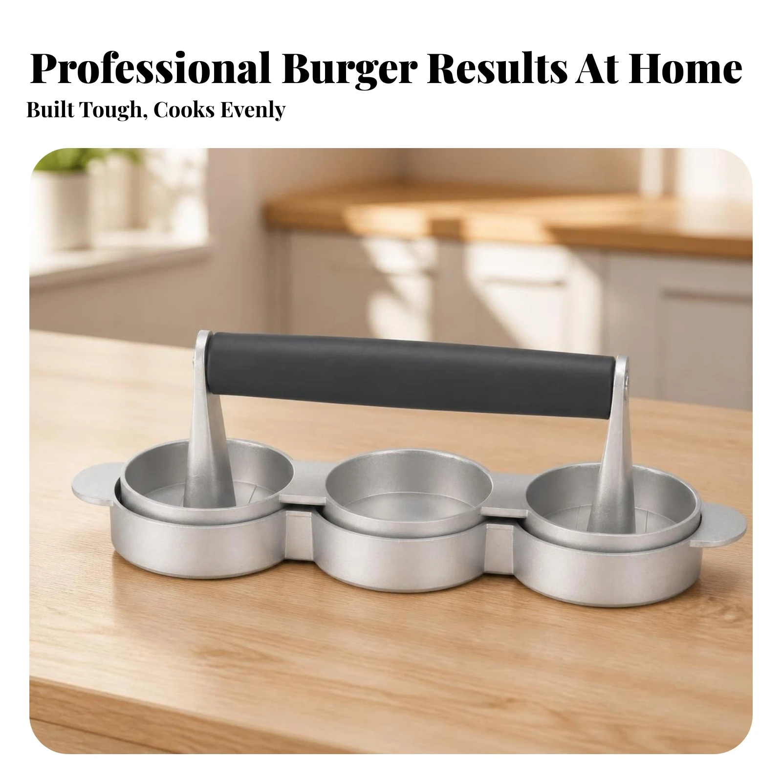Aluminum Patty Maker Food-Grade Burger Press with Handle Molde Para Hamburguesas Con Mango Ergonomic Cookware Alimentario