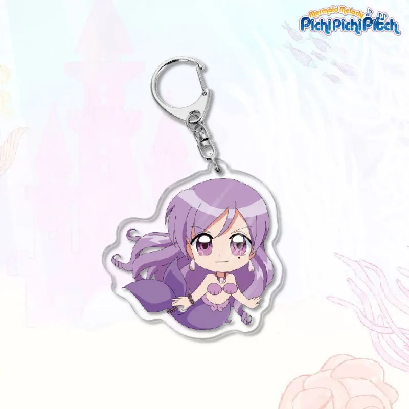 Mermaid Melody Pichi Pichi Pitch Anime KeyChain ‌Nanami Luchia Men Key Chain for Women Cartoon Figure Acrylic Keyring Pendant