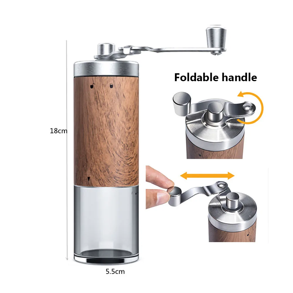 

Stainless Steel Hand Handmade Coffee Bean Grinders Wood Texture Manual Coffee Grinder Foamer Kitchen Tool Coffeeware Accessories