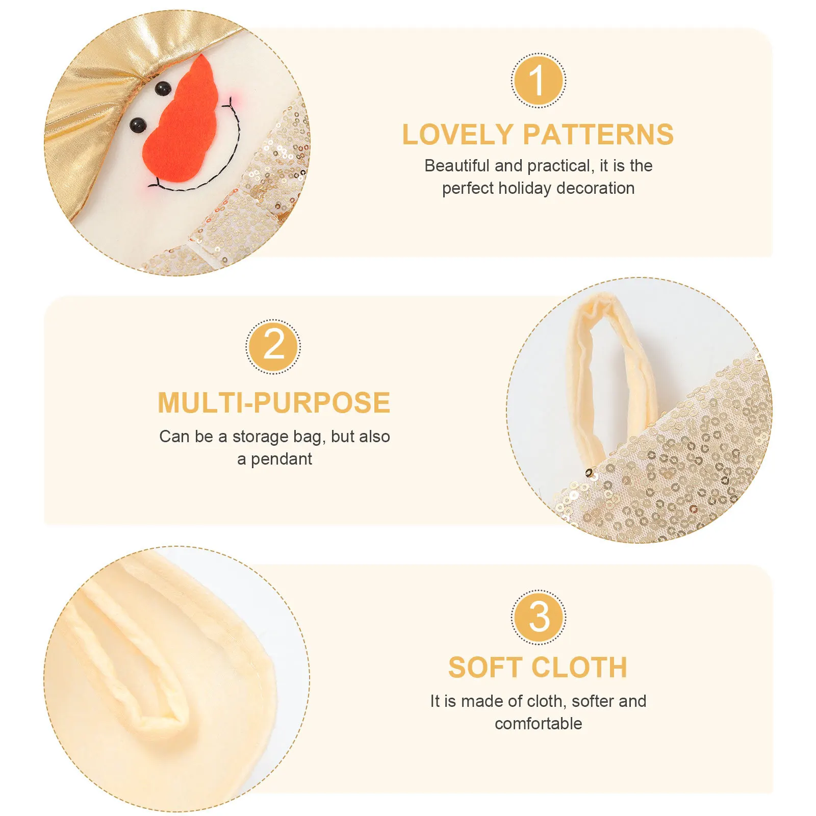 

1Pcs Christmas Stocking Xmas Tree Hanging Socks Bright Candy Packing Bag Large Capacity Decorative Xmas Gift Storage Pouch