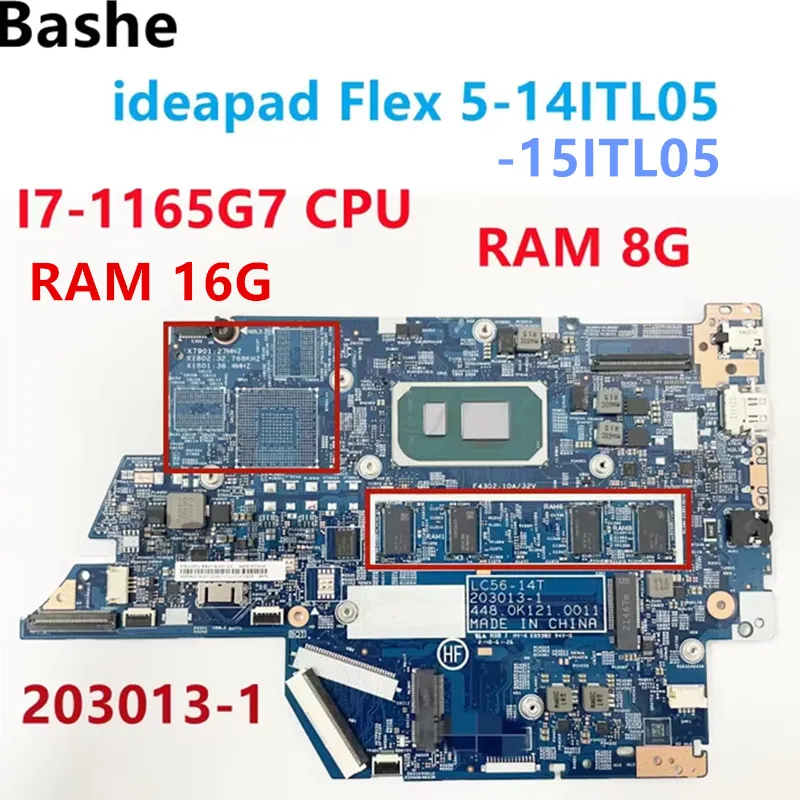 

Материнская плата для ноутбука Lenovo ideapad Flex 5-14ITL05/15ITL05 203013 -1 С процессором Intel I7-1165G7 ОЗУ 8G 16G протестирована на 100% ОК