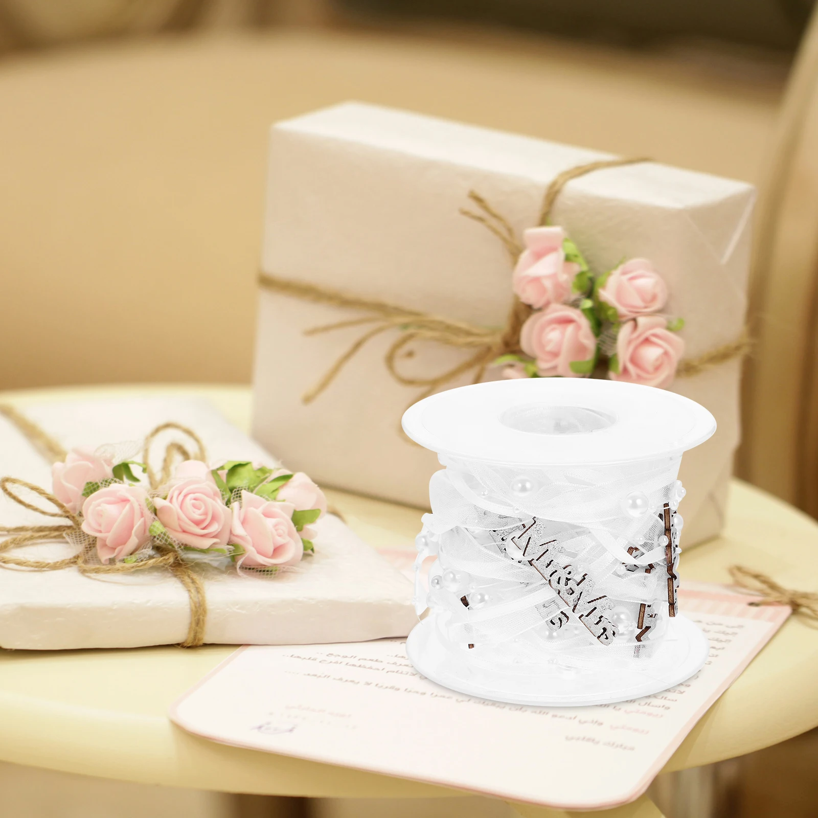

Silver Wedding Decoration Ribbon 5m DIY Decorative Ribbons for Bouquets Gift Packaging Hair Clip Backdrop Crafts