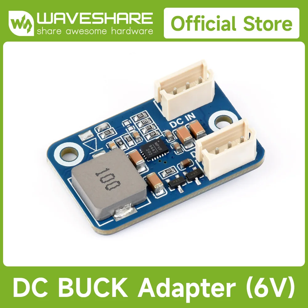 Waveshare Serial Bus Servo DC Buck Adapter, Mini Module, Design for Serial Bus Servos, Easy to Use, 7.2V / 6V Buck Regulator