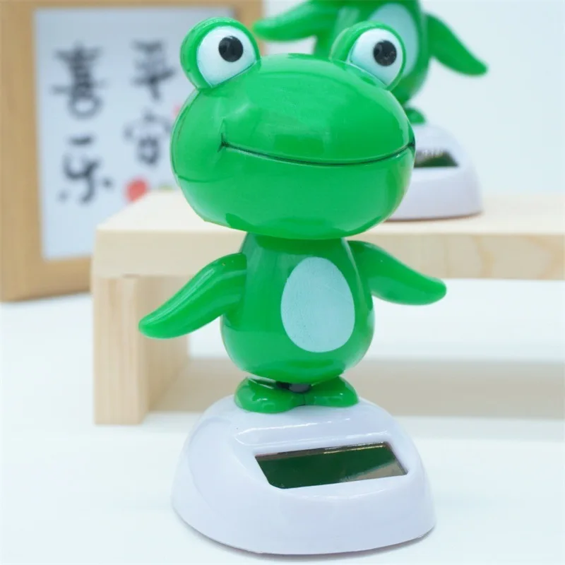 Cartoon Cute Little Frog Shaking Head And Dancing Car Small Ornaments Funny Frog Centre Console Car Interiors Accessories