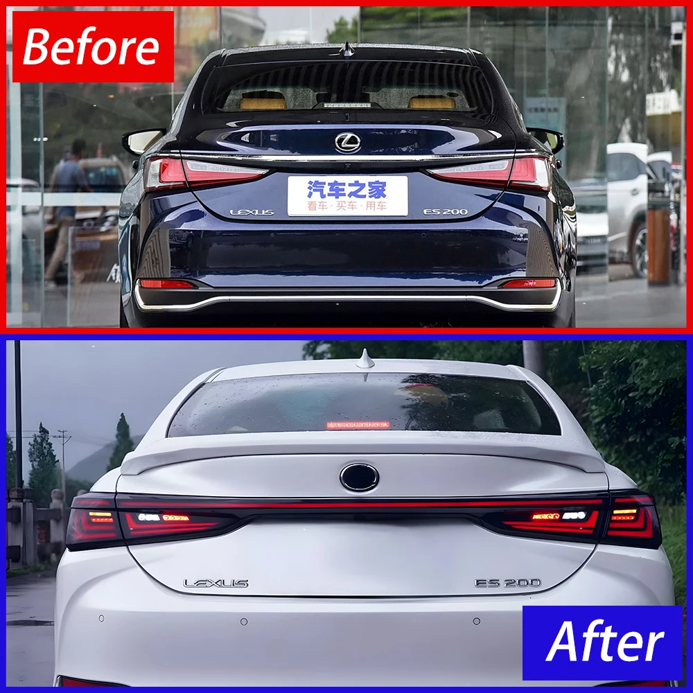 For Lexus ES 200 260 300 2018-2024 Auto Back Lamps Upgrade Startup Effect Tool Car LED 2025 Style Through Taillights Accessories