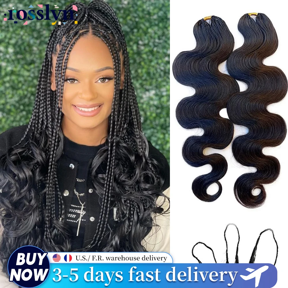 Extensions de cheveux humains noirs de 14 à 30 pouces, style Fashion Miracle Knots, effet plume, crochet, ondulations naturelles, nœuds invisibles, style bohème pour femmes