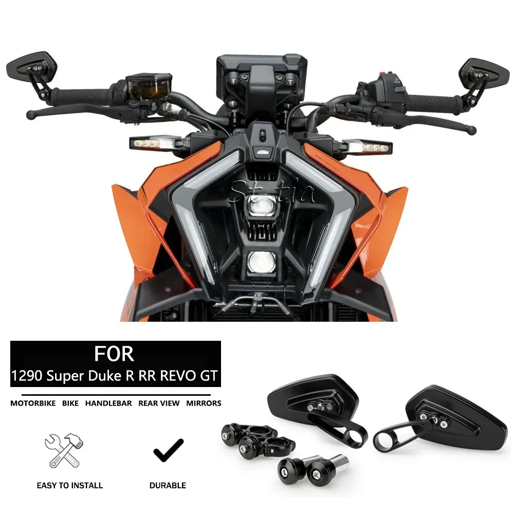 NEW Motorcycle Black Handlebar Bar End Mirrors Handle Bar End Mirror Side For KTM 1290 Super Duke R RR R EVO GT 2013-2022