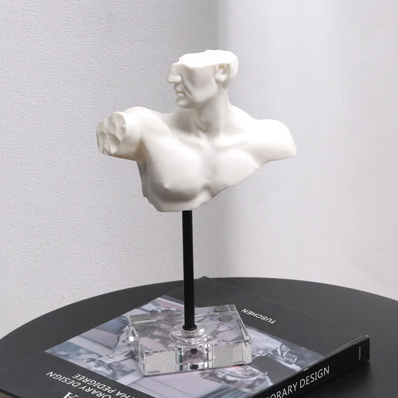 Nordic light luxury bust sculpture ornament model house living room window man statue entrance decorative artwork