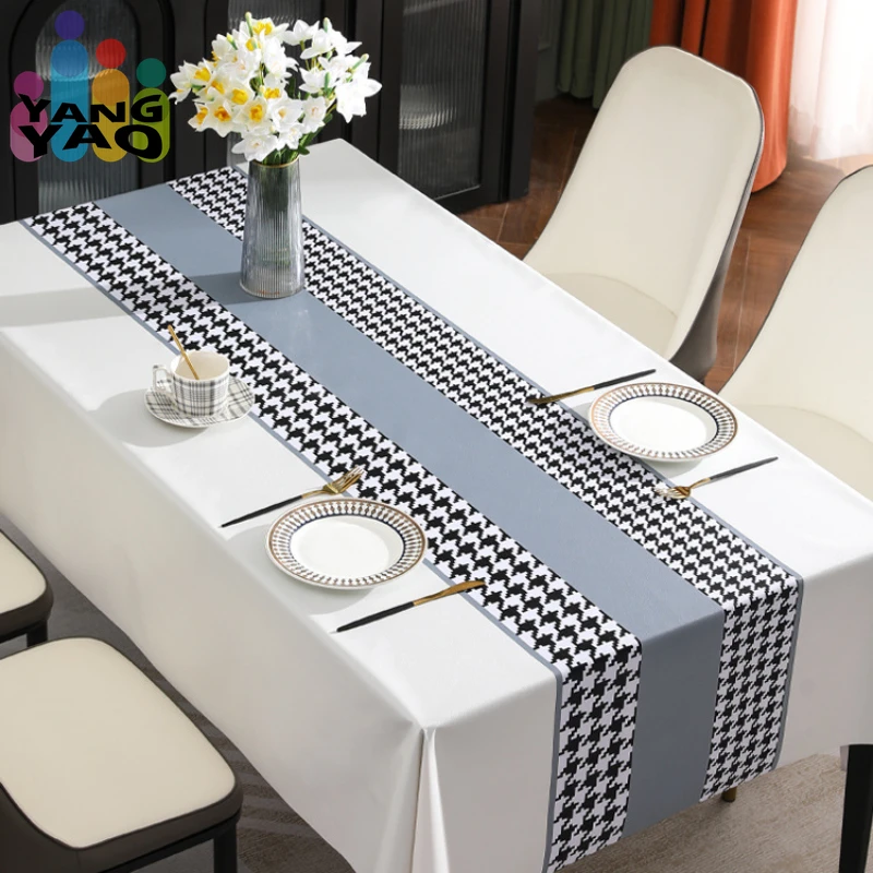 New Luxury Tablecloth Wash-free Waterproof Oil-proof and Scalding-proof Rectangular Coffee Table PVC Dining Table Tablecloth Now