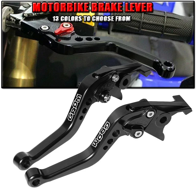 For GROM MSX 125 MSX125 2014-2017 Motorcycle Short Brake Clutch Lever Aluminum CNC Adjustable Motorbike Brake Lever