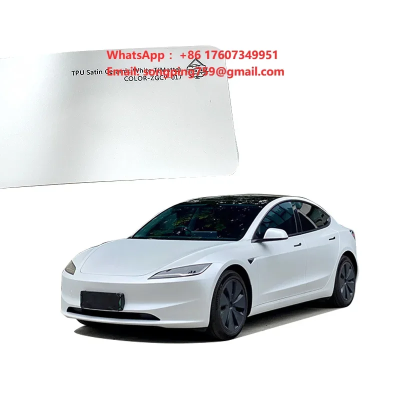 Custom Vehicle Wrap Printing Vinyl Sticker Satin Ceramic White T Car Wrap Vinyl Film Car Color Changing Film
