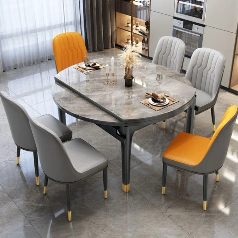 

Extendable Dining Table Modern Unique Waterproof Luxury Restaurant Dining Tables Round Kitchen Mesa De Jantar Home Furniture