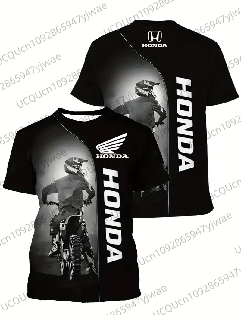 

Летняя езда на мотоцикле с буквенным принтом, быстросохнущая дышащая футболка с короткими рукавами для мужчин и женщин, повседневная футболка для верховой езды Honda, топы