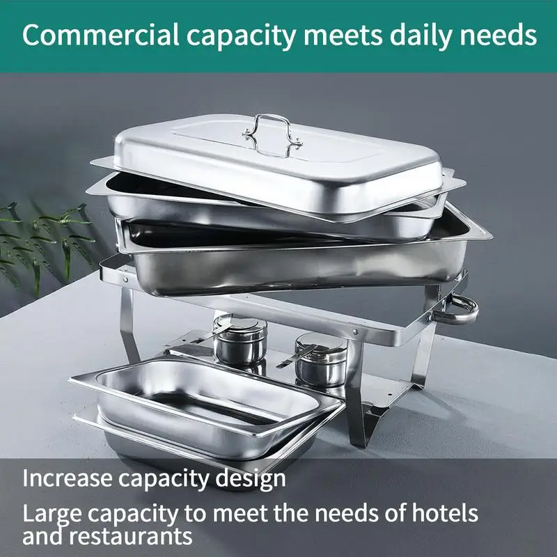 

Chafing Dish Buffet Set Stainless Steel Chafer Complete Set With Detachable Food Trays Buffet Warmer And Servers For Catering