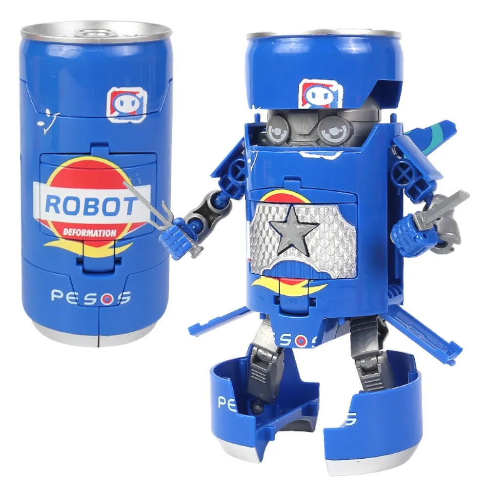 Mecha modelo deformado refrigerante robô cola bebida pode figuras ação deformação garrafa robô educacional engraçado transformador robô