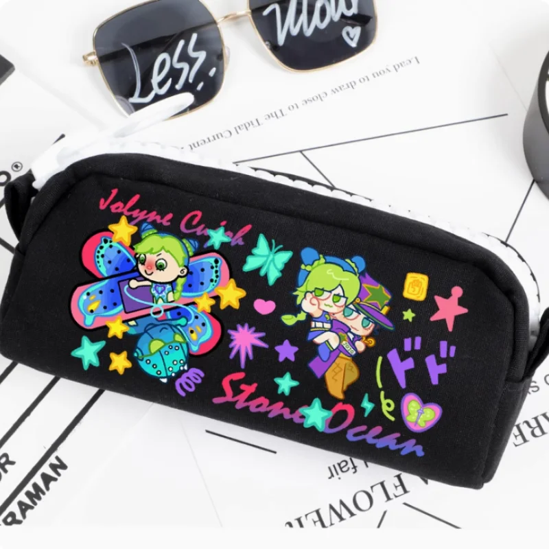 Anime JoJos Bizarre Adventure Stone Ocean Pencil Case Oxford Canvas Storage Bag Pencil Box Pencilcase School Pen Bag 2456