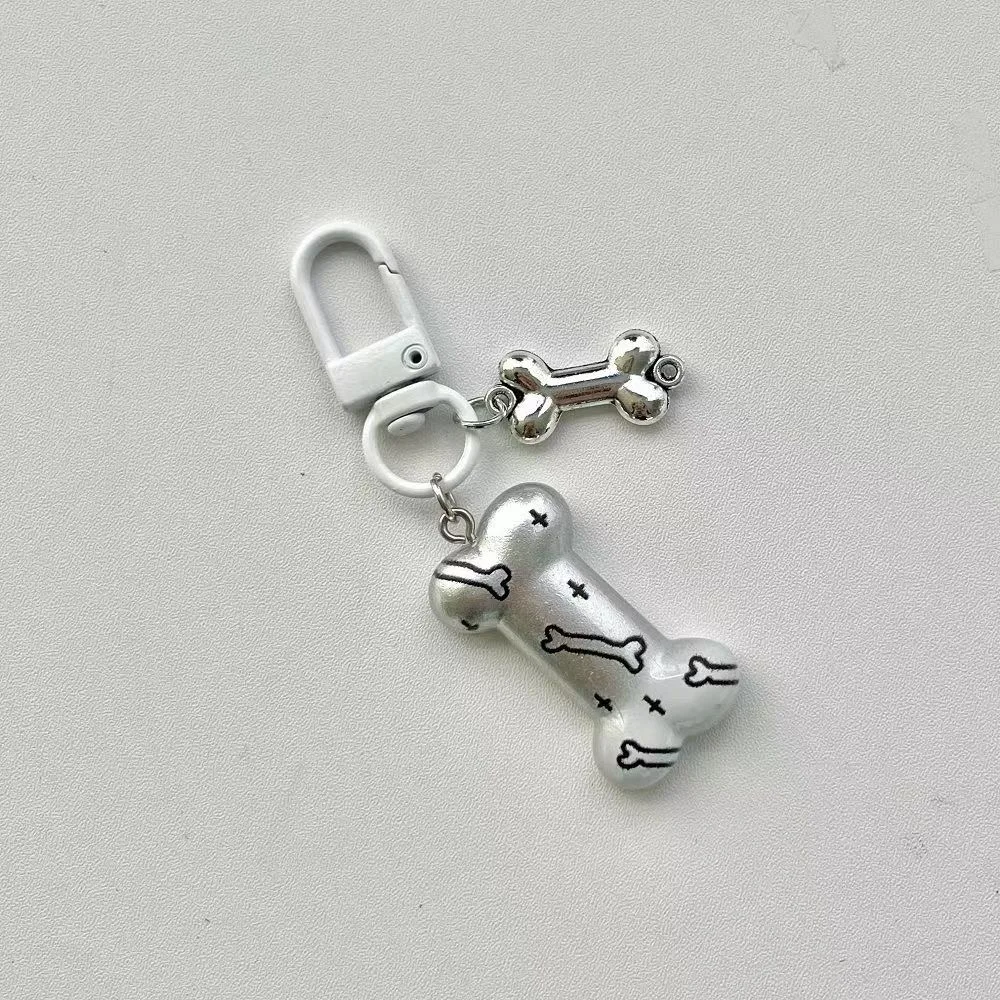 Оригинальный дизайн, серебристо-серый кулон с градиентной костью y2k, субкультура, универсальная сумка-брелок со звездой Харадзюку, ins