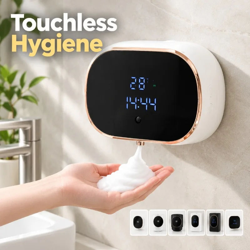 Wall-Mount Smart Sensor Foam Soap Dispenser Rechargeable Automatic Hand Wash Machine Touchless Bubbling Sanitizer Device