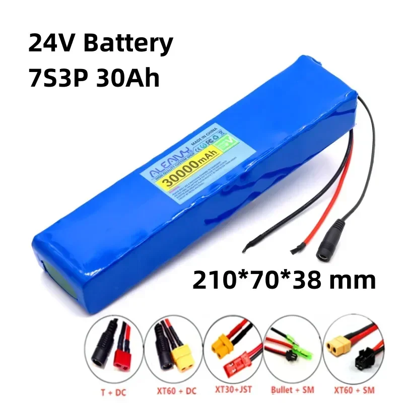 

24V 30Ah 7S3P 18650 Li-Ion Battery Pack for Electric Car & Bicycle with 29.4v 30000mAh Capacity