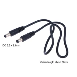1 Pc Durable DC Power Plug 5.5 X 2.1mm Male To 5.5 X 2.1mm Male CCTV Adapter Connector Cable 12V 10A Power Extension Cords 0.5m