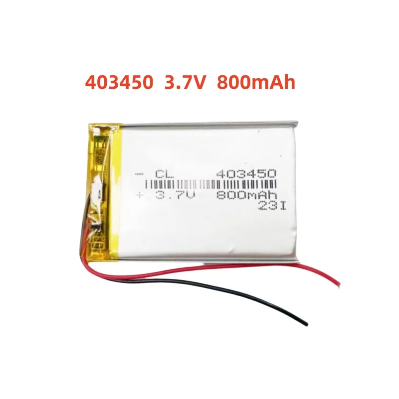 

3.7V 800mAh Li-Polymer Replacement Li Lipo Battery 403450 JST 2Pin 1.0/1.25/1.5/2.0/2.54mm Connector For GPS Camera LED