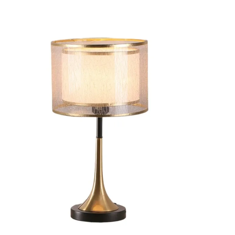 

Modern light luxury table lamp bedside bedroom warm and creative fashion fabric bedside lamp decorative lamps