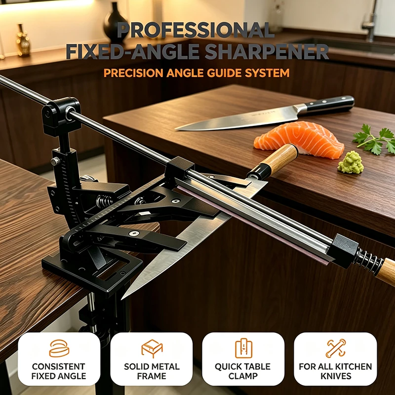 Knife Sharpener Fixed Angle Adjustable Precision Sharpening Tool Whetstone Sharpening Guide for Kitchen Knife Professional