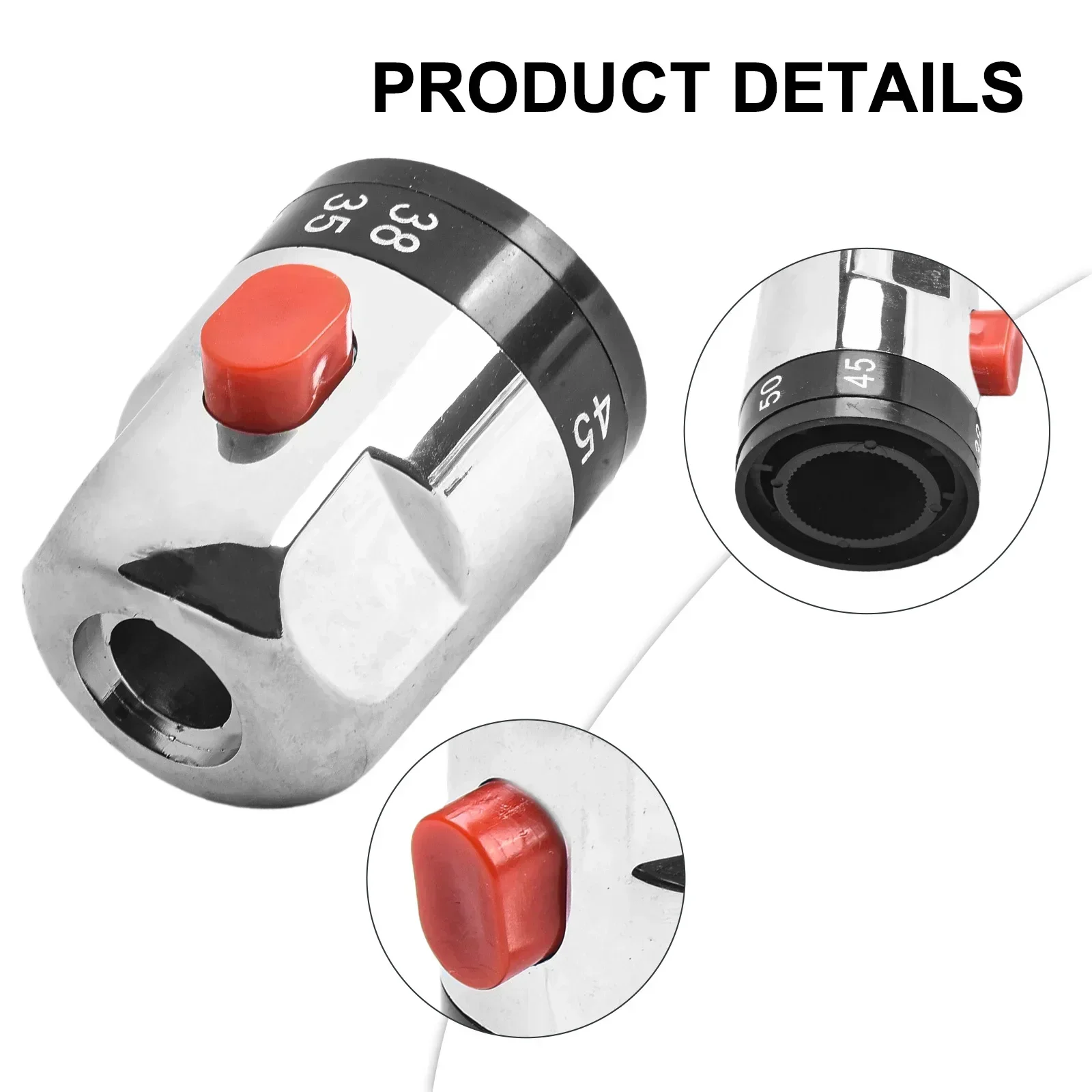 

Replacement For Thermostatic Control Handle for Thermo Bath Mixer Taps & Shower Valves Silver Plastic Material