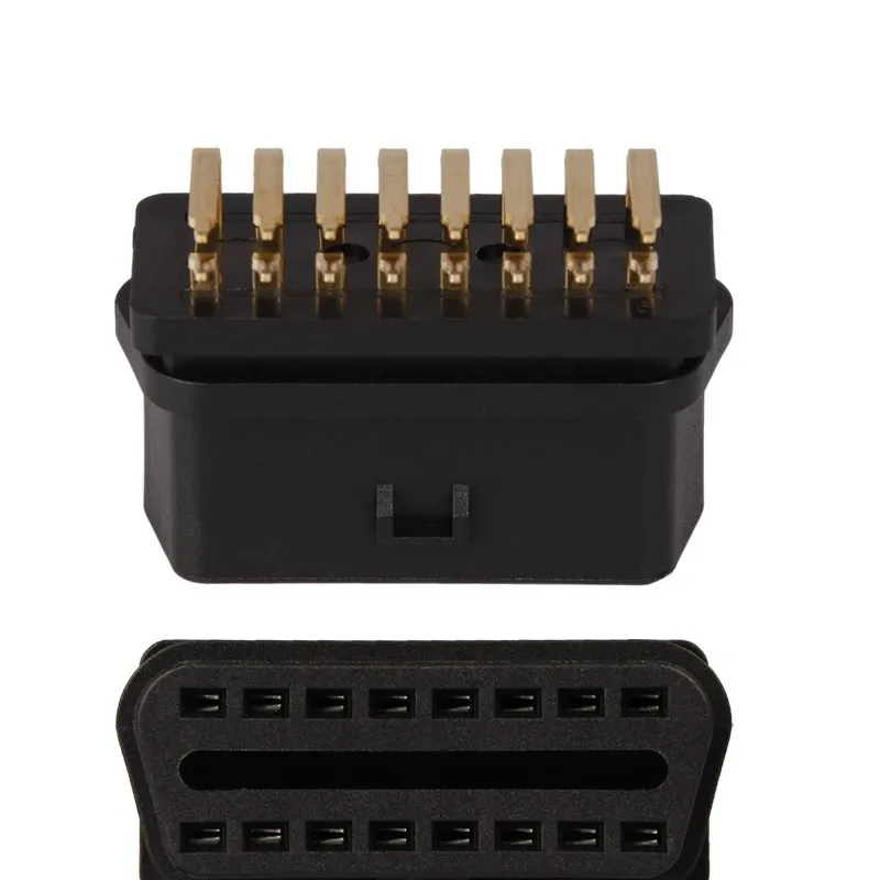 OBDII 90 Degree Right Angle Female Connector 16Pin OBD2 DIY Wiring Plug Car Diagnostic Interface Socket for DIY Cable
