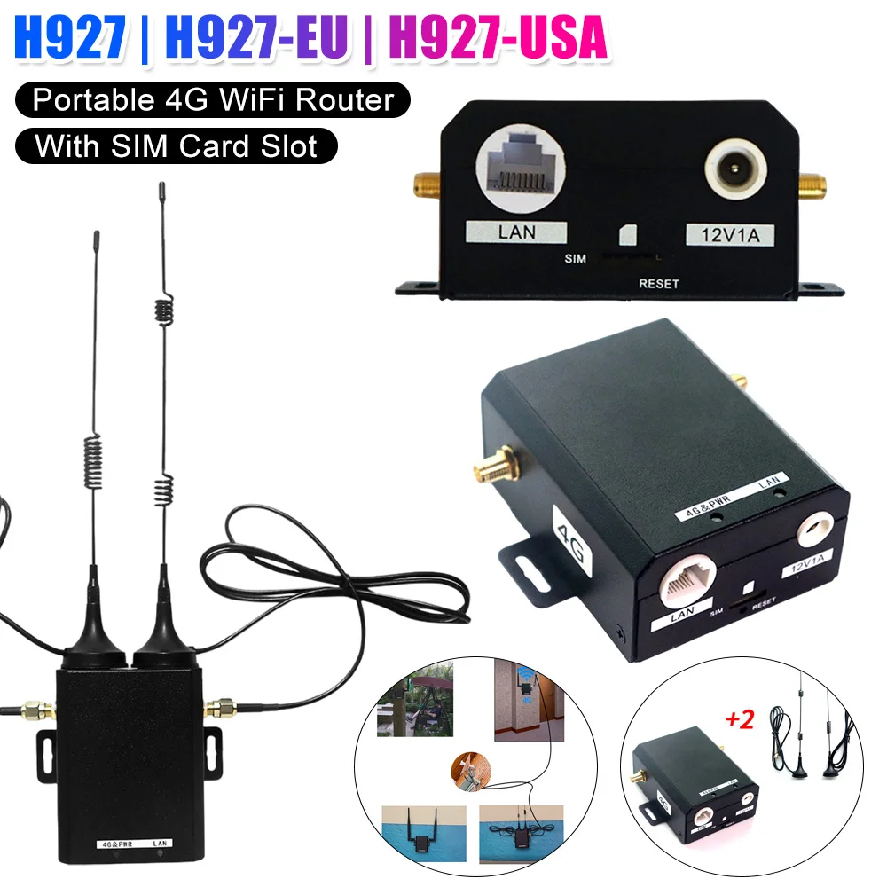

H927 Портативный Wi-Fi-маршрутизатор со слотом для SIM-карты Промышленные беспроводные маршрутизаторы 4G LTE с внешней антенной Поддержка 10 пользователей Wi-Fi