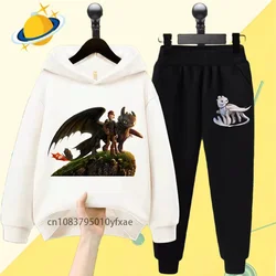 How to Train Your Dragon Anime children hoodie set cartoon printed autumn and winter long sleeve sweatshirt boys and girls cute