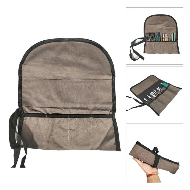 Tool Storage Bag For Wrench Screwdriver Compartments Organisers Tool Roll Up Bag C7AC