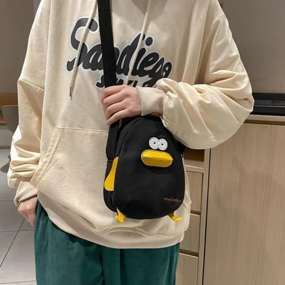 Creative Canvas Funny Chick Crossbody Bag Cartoon Minority Design Small Messenger Bag Korean Style Cute Handbag Children