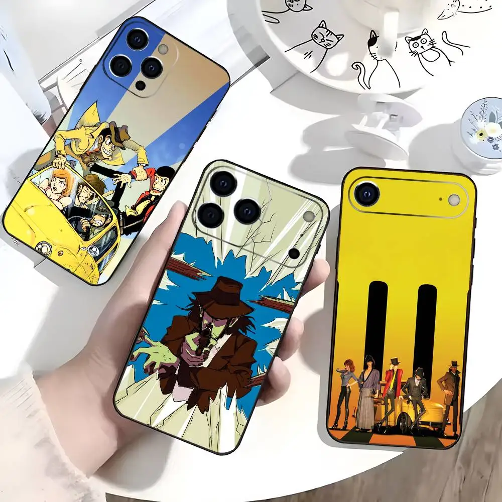 

Anime L-Lupin The T-Third Phone Case For iPhone 17,16,15,14,13,12,11 Plus,Pro Max,XS,Soft Silicone Black Cover