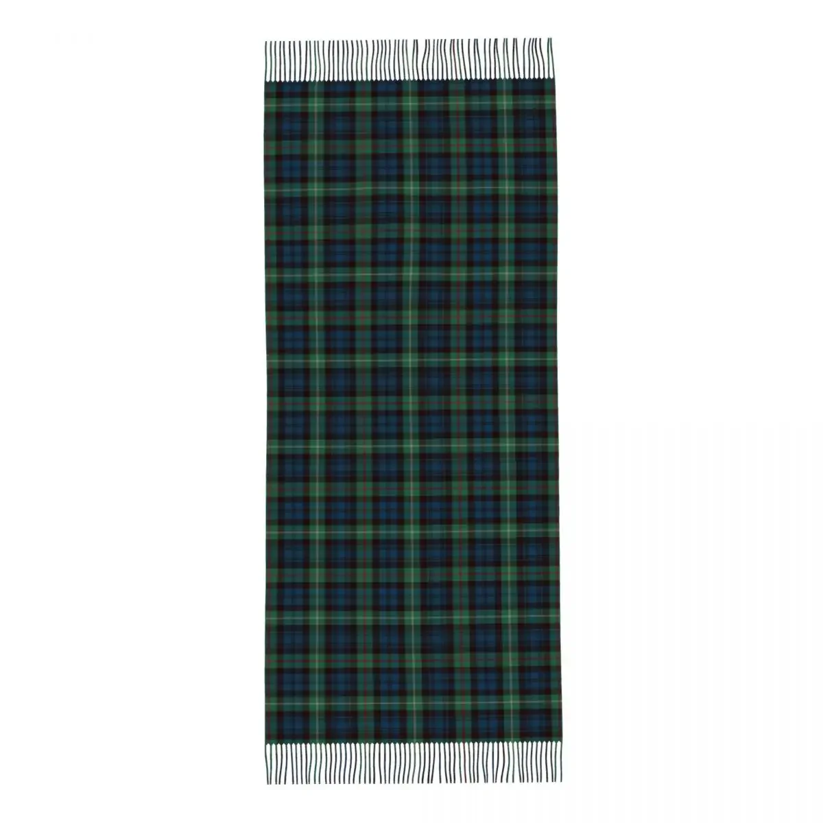 Tartan Rustic Green Blue Black Watch Xadrez Cachecol para Mulheres, Pashmina Shawl Wrap, Check Lenço Grande para Férias, Inverno e Outono